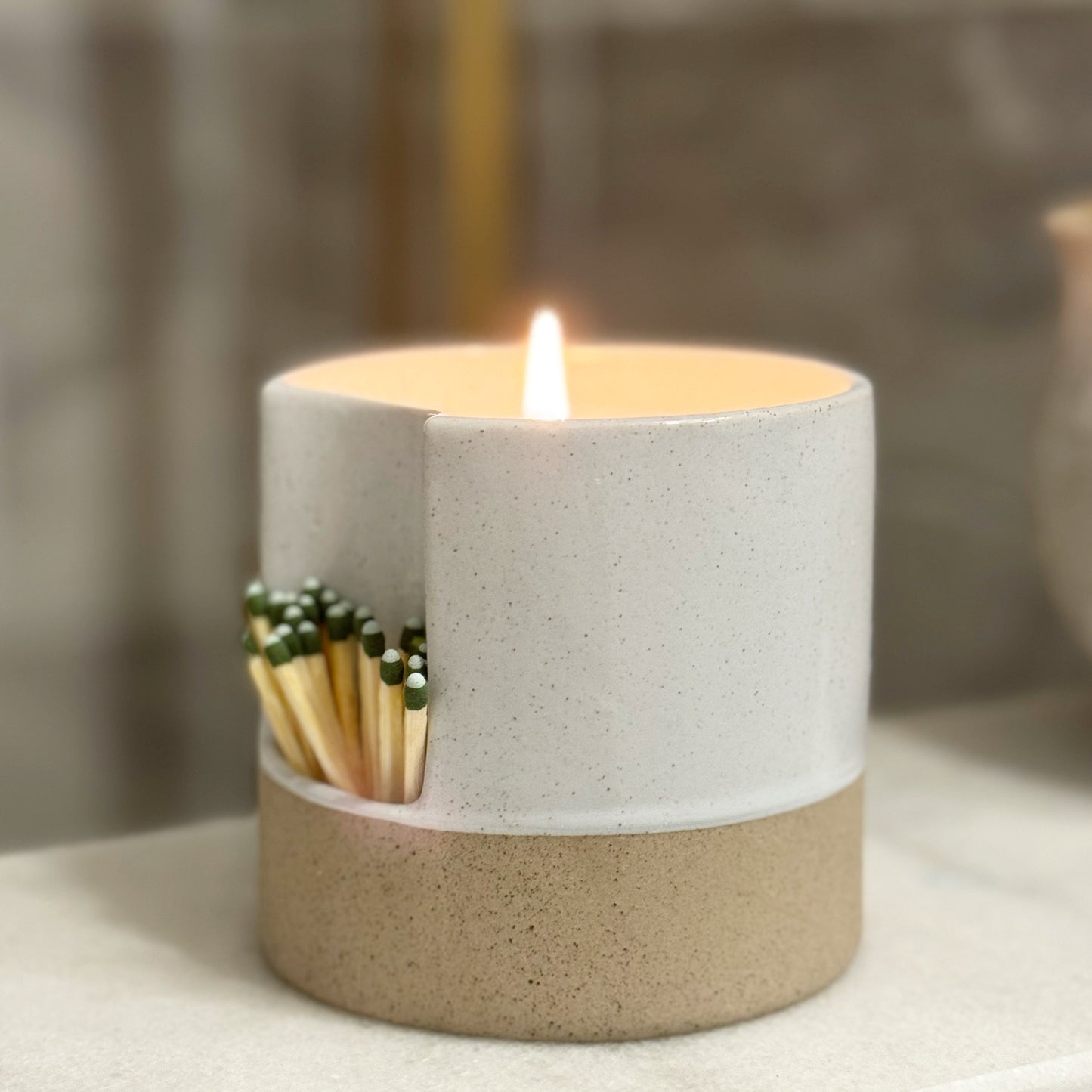 Candle body with match pocket- Single